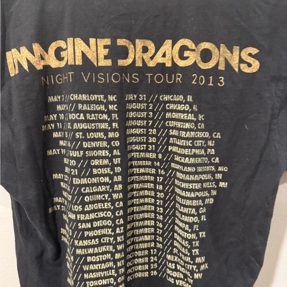 Imagine Dragons 2013 Night Visions World Tour Concert T-Shirt - Picture 4 of 7